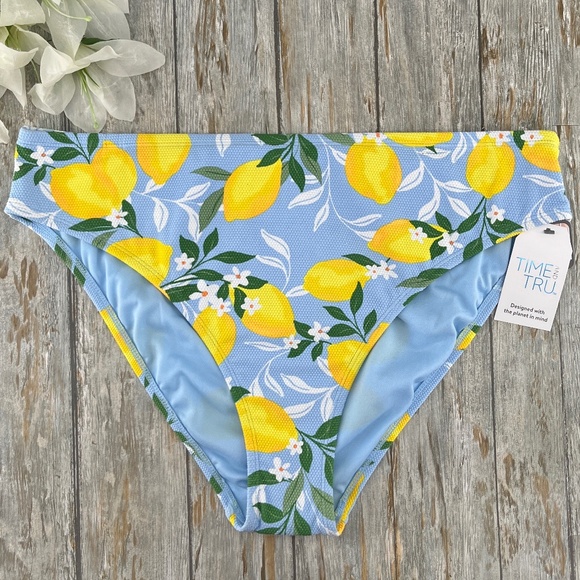 Women's Print Pique Bikini Swim Bottom Size 1X - Picture 1 of 8